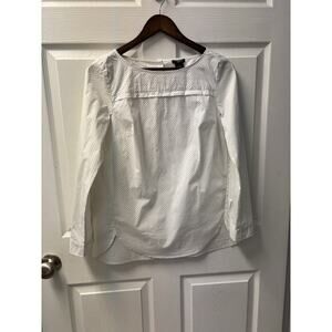 ann taylor fitted polka dot blouse medium